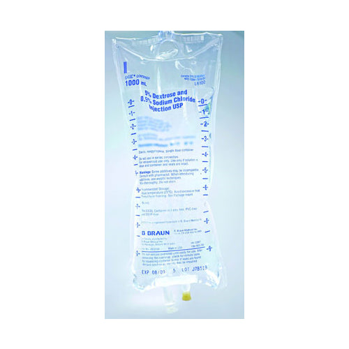 B Braun L6100 5% Dextrose & 0.9% Sodium Chloride Injection 1000mL B Braun L6100 5% Dextrose & 0.9% Sodium Chloride Injection 1000mL